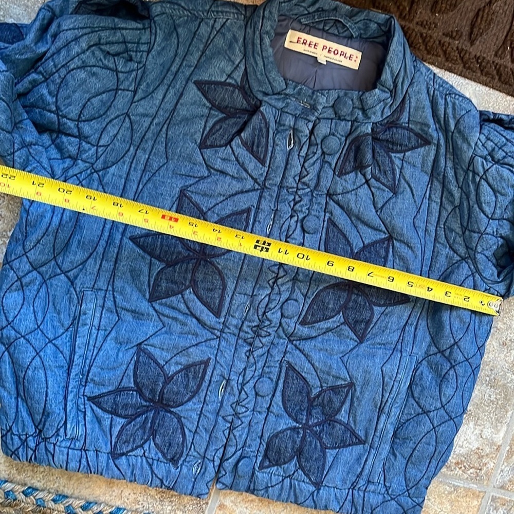 Free People Quinn Quilted Jacket Indigo Combo Size Small NWT - Picture 13 of 15